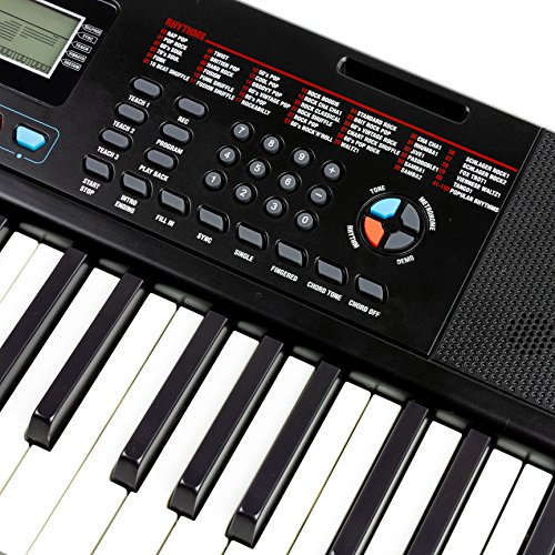RockJam RJ461AX 61-Tasten-Alexa-tragbare digitale Klaviertastatur mit Notenständer, Netzteil, Simply Piano App und Note Key-Aufklebern, mit Alexa-Integration - obrazek 6