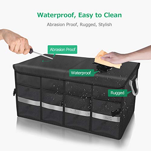 Oasser Kofferraumtasche Kofferraum-Organizer mit Deckel Auto Kofferraum Organizer Autotasche Auto Kofferraum Box Praktisch und Wasserdicht Verpackung MEHRWEG - obrazek 9