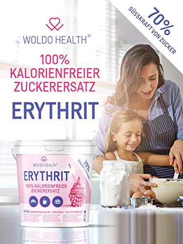 Erythrit 4,5 kg Zuckerersatz Alternative mit 70% der Süßkraft von Zucker - inkl. Dosierlöffel - obrazek 3