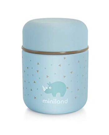 Miniland Isolierbehälter 280ml für Babynahrung - SILKY FOOD THERMOS MINI AZURE