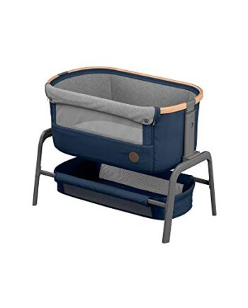 Maxi-Cosi Iora-Beistellbett mit weicher Matratze, Reisebett, geeignet ab der Geburt, 0 Monate - 9 kg, Essential Blue (blau)
