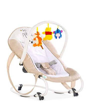 Hauck / Disney Babywippe Bungee Deluxe / Schaukelfunktion / Spielbogen / verstellbarer Rückenlehne und Tragegriffe / ab Geburt bis 9 kg verwendbar / kippsicher und tragbar, Pooh Cuddles (Beige)