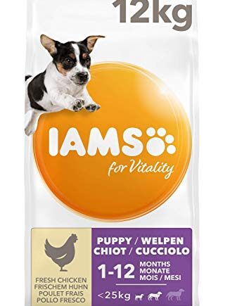 IAMS for Vitality Hundefutter für Welpen kleiner & mittlerer Rassen mit frischem Huhn, 12kg