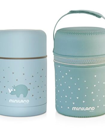 Miniland Isolierbehälter 600ml für Babynahrung - SILKY FOOD THERMOS AZURE
