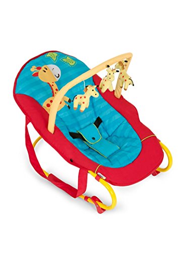 Hauck / Babywippe Bungee Deluxe / Schaukelfunktion / Spielbogen / verstellbarer Rückenlehne, Sicherheitsgurt / ab Geburt bis 9 kg verwendbar / kippsicher und tragbar, Jungle Fun (Blau)