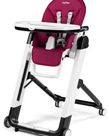 Peg Perego Siesta Follow Me - Berry - Design-Hochstuhl mit Baby-Liegefunktion und Stop&Go-System mit Memory-Funktion, Lederimitat-Bezug, magenta
