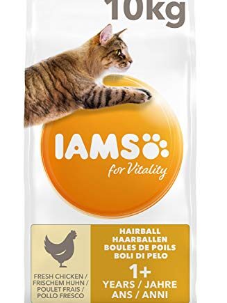 IAMS for Vitality Adult Katzenfutter trocken Anti-Haarballen mit frischem Huhn 10kg