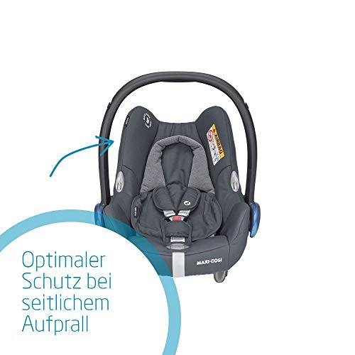 Maxi-Cosi CabrioFix Babyschale, Baby-Autositze Gruppe 0+ (0-13 kg), nutzbar bis ca. 12 Monate, passend für FamilyFix-Isofix Basisstation, Essential Graphite (grau) - obrazek 3