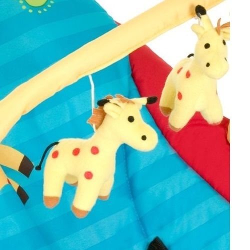 Hauck / Babywippe Bungee Deluxe / Schaukelfunktion / Spielbogen / verstellbarer Rückenlehne, Sicherheitsgurt / ab Geburt bis 9 kg verwendbar / kippsicher und tragbar, Jungle Fun (Blau) - obrazek 2