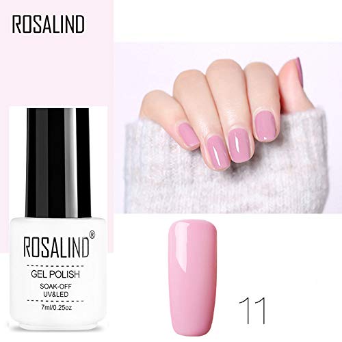 ROSALIND Żelowy Lakier do Paznokci, 6 Kolorów, Brokat Kolor Biały Czer - obrazek 5