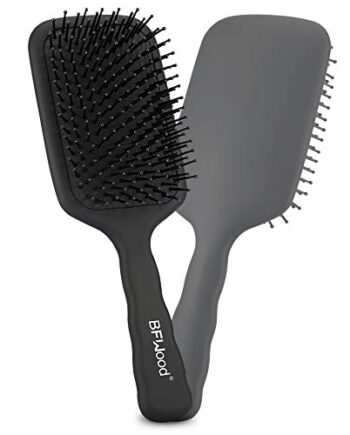BFWood Große Paddelbürste zum Entwirren, perfekt für nasses oder trockenes Haar, für Frauen, Männer und Kinder (mattschwarz)