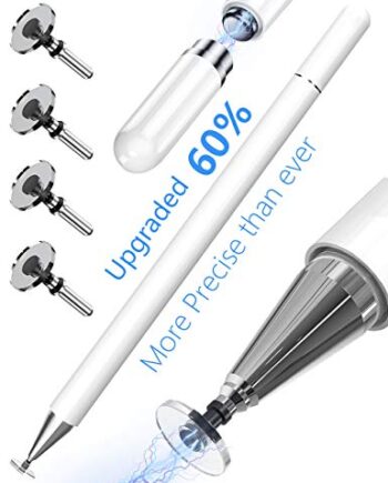 Stift Stylus Eingabestift Pen Pencil Touchstift Kompatibel Für Apple IPad Pro Mini Air Tablets Touchscreen iPhone Surface Samsung Präzision Kapazitive Laptop Tablet Galaxy Tab Disc (White)