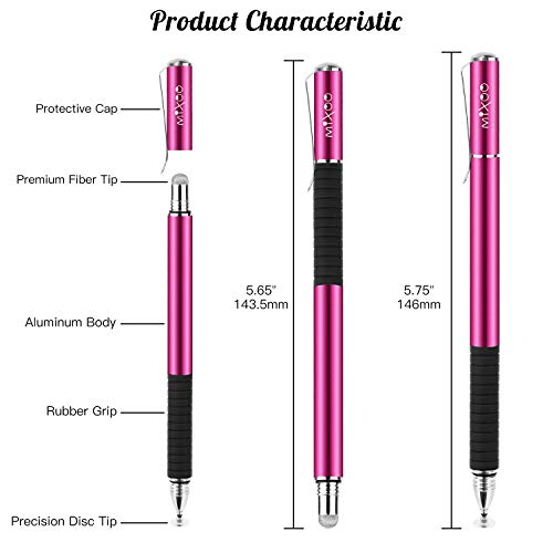 Mixoo Stift Präzision Disc Eingabestift Touchstift Stylus 2 in 1 Kapazitive Touchscreen Stift mit 2 Disc Tip, 1 Fiber Tip kompatibel für Smartphones &Tablets - obrazek 3