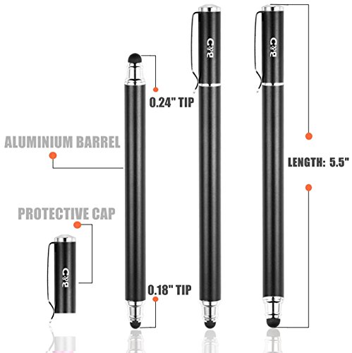 Bargains Depot Universaler Eingabestift 2-in-1 kompatibel für Touchscreens, iPad, iPhone, iPod, Kindle, Tablet, Galaxy, LG und HTC - obrazek 2