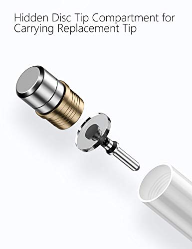 Stift Stylus Eingabestift Pen Pencil Touchstift Kompatibel Für Apple IPad Pro Mini Air Tablets Touchscreen iPhone Surface Samsung Präzision Kapazitive Laptop Tablet Galaxy Tab Disc (White) - obrazek 6