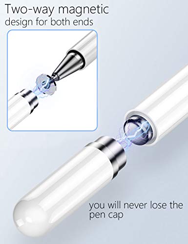 Stift Stylus Eingabestift Pen Pencil Touchstift Kompatibel Für Apple IPad Pro Mini Air Tablets Touchscreen iPhone Surface Samsung Präzision Kapazitive Laptop Tablet Galaxy Tab Disc (White) - obrazek 2