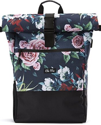 Ela Mo Plecak damski, plecak szkolny, zwijany top, piękny, wygodny i p