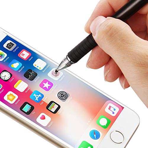 Mixoo Präzision Disc Eingabestift Touchstift Stylus 2 in 1 Kapazitive Touchscreen Stift mit 2 Fein Disc Tips, 1 Fiber Tip für Handys, Smartphones & Tablets - obrazek 2
