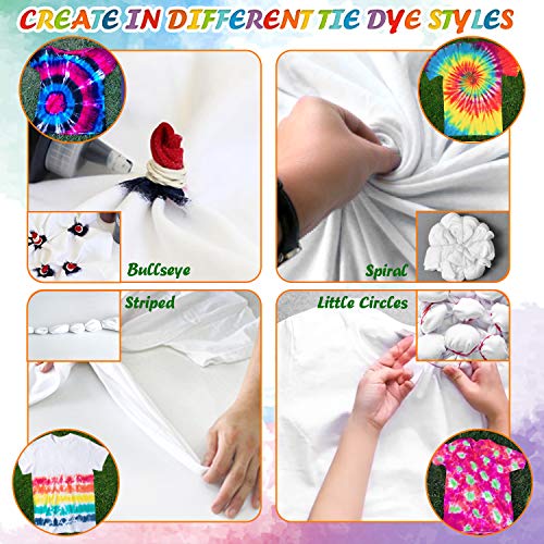 Gifort Tie Dye Kit, Stoff Textil Farben 18 Stück DIY Kleidung Graffiti Dye Batikfarben Set für DIY-Projekte und Partyaktivitäten Ideal Wahl für Modeliebhaber - obrazek 6