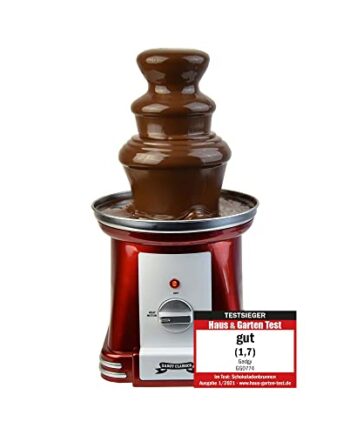 Gadgy ® 3-stufiger Schokobrunnen 90 Watt | 31,5 cm Hoch mit Turm aus Rostfreiem Stahl | 750 Gramm Kapazität | Retro-Look | Toll für Kindergeburtstage und Hochzeiten
