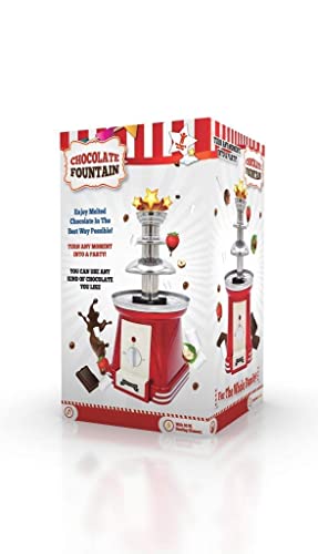 Gadgy ® 3-stufiger Schokobrunnen 90 Watt | 31,5 cm Hoch mit Turm aus Rostfreiem Stahl | 750 Gramm Kapazität | Retro-Look | Toll für Kindergeburtstage und Hochzeiten - obrazek 2