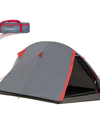 Justcamp Fargo 1, 1-2 Mann Zelt, Tunnelzelt, Leicht (2700g), Kleines Packmaß, Campingzelt, Zelt für Festival, Trekkingtour