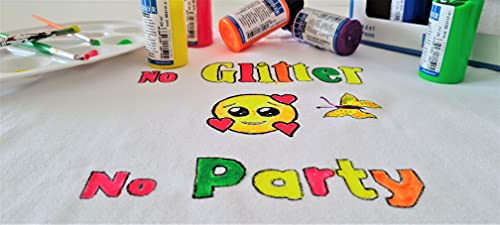 Monalisa Fluoreszierende Stofffarbe Set 6x40 ml (240 ml) | 6 Schwarzlicht Textilfarben | Waschfeste Textilfarbe| Neon Farben Fabric Paint | Ideal zum TShirt und weitere Textilien painting canvas - obrazek 6