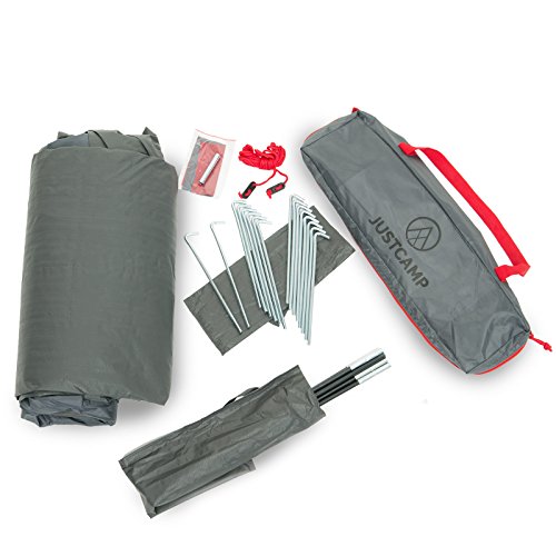 Justcamp Fargo 1, 1-2 Mann Zelt, Tunnelzelt, Leicht (2700g), Kleines Packmaß, Campingzelt, Zelt für Festival, Trekkingtour - obrazek 4