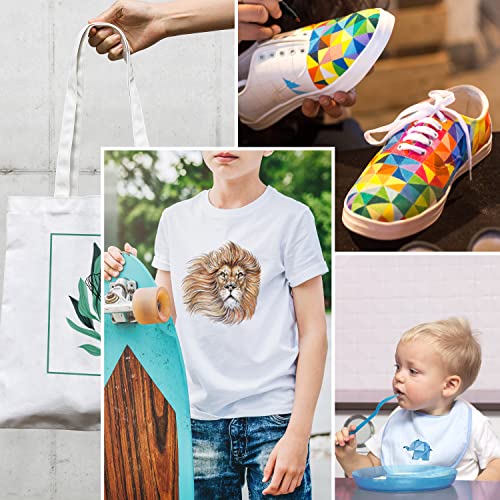 NELLY CLARK Textilstifte Waschmaschinenfest | 24 leuchtende Stoffmalfarben waschfest | Textilfarbe zum Malen für Stoffbeutel Kleidung Lätzchen | Stoffmalstifte für hellen Stoff - obrazek 2