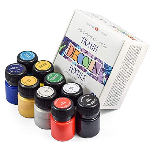 Nevskaya Palitra Textilfarbe Set | 9 x 20 ml | Stoffmalfarben waschfest | Qualität von Decola - obrazek 3