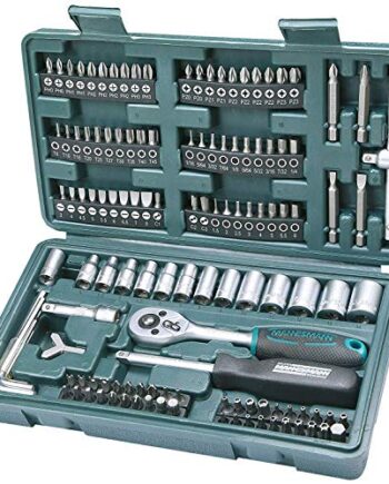 Brüder Mannesmann M29166 klucz nasadowy i zestaw bitów, 130 elementów