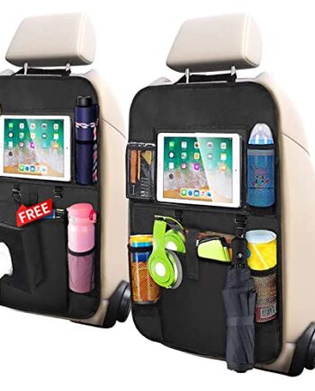 Auto Rückenlehnenschutz 2 Stück Autositz Organizer Wasserdichter Rücksitzschoner für Kinder Kick Matten Schutz für Autositz mit Durchsichtigem Große Taschen und iPad-Tablet-Halter