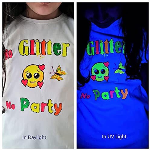 Monalisa Fluoreszierende Stofffarbe Set 6x40 ml (240 ml) | 6 Schwarzlicht Textilfarben | Waschfeste Textilfarbe| Neon Farben Fabric Paint | Ideal zum TShirt und weitere Textilien painting canvas - obrazek 5