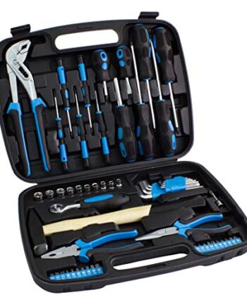 Karcher Werkzeugkoffer, 57-teiliges Werkzeugset mit Hammer, Schraubendreher, Steckschlüsselsatz uvm.