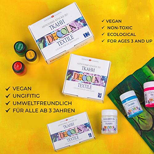 Nevskaya Palitra Textilfarbe Set | 9 x 20 ml | Stoffmalfarben waschfest | Qualität von Decola - obrazek 4