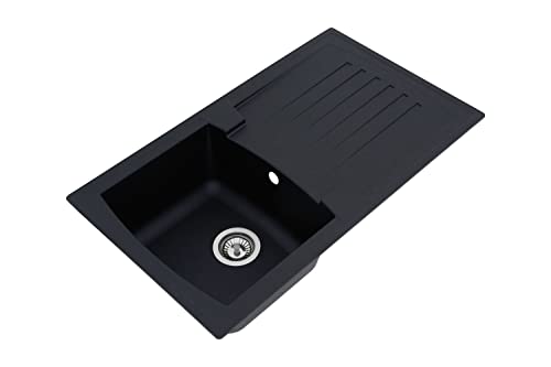 Respekta Boston zlewozmywak mineralitowy w kolorze czarnym/Jednokomoro - obrazek 2