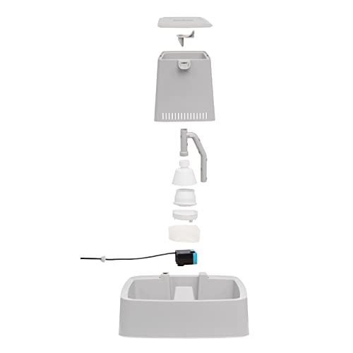 PetSafe 7,5 Liter Trinkbrunnen Drinkwell für Hunde und Katzen, Duales Filtersystem, aus BPA-freiem Kunststoff, Grau - obrazek 2