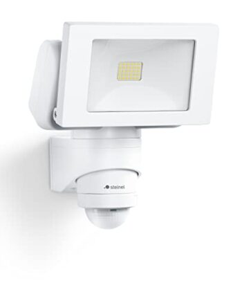 Steinel LED Außenstrahler LS 150 weiß, 240° Bewegungsmelder, max. 12 m Reichweite, 14,7 W, Schwenkbar, 1375 Lumen, 4000 K, 1 Stück (1er Pack) [Energieklasse E]