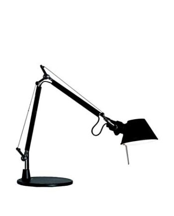 Artemide- Tolomeo Tavolo Micro Tischlampe Schwarz. Hochwertige Tischleuchte aus schwarz lackiertem Aluminium mit Tischfuß ø17cm. Made in Italy