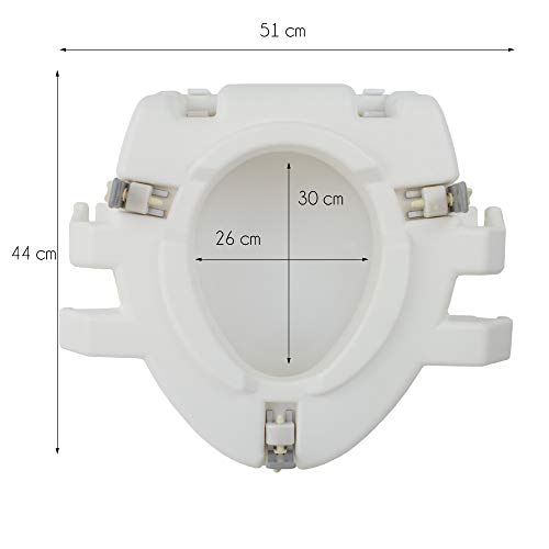 Mobiclinic, WC Sitzerhöhung für Senioren, Alcalá, Europäische Marke, Verstellbare Armlehne, Toilettensitzerhöhung mit Armlehnen und Decke, Toilettenhilfe, Weiß - obrazek 4