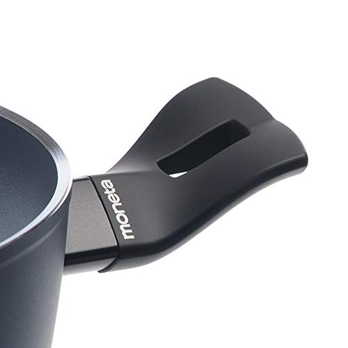 Moneta Aria Finegres 5 STK Set: Bratpfanne 20-24cm, Stieltopf 16cm, Kochtopf mit Glasdeckel 20cm, Aluminium, Grau, 16 cm - obrazek 6