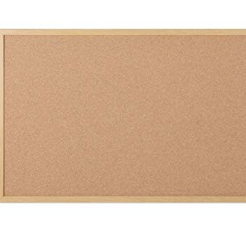 Bi-Office Earth - Korktafel mit Executive MDF Rahmen, Eichen, Umweltfreundliche Pinnwand mit Naturkorkschicht, 60 x 45 cm