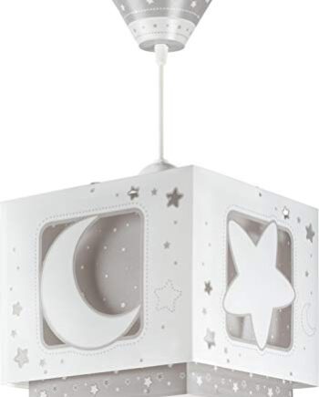 Dalber Fluoreszierende Hängelampe Mond und Stern, Grau 63232E