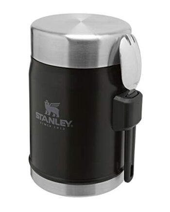 Stanley Classic Legendary Thermobehälter für Essen mit Spork 400 ml Matte Black - Edelstahl Warmhaltebehälter Essen - BPA-frei - Hält 7 Stunden Heiß oder Kalt - Spülmaschinenfest