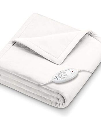 Beurer HD 75 Heizdecke, kuschelige Wärmedecke mit 6 Temperaturstufen, Sicherheitssystem und Abschaltautomatik, maschinenwaschbar, weiß