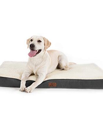 Bedsure orthopädisches Hundebett Grosse Hunde - 112x81x7.6cm Hundekissen flauschig Hundematte waschbar Hundematratze in grau für große Hunde