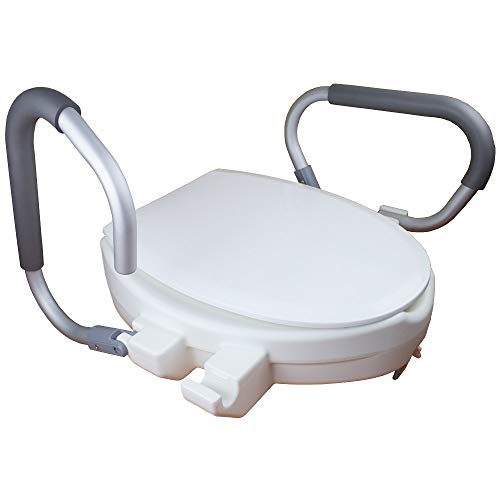 Mobiclinic, WC Sitzerhöhung für Senioren, Alcalá, Europäische Marke, Verstellbare Armlehne, Toilettensitzerhöhung mit Armlehnen und Decke, Toilettenhilfe, Weiß - obrazek 7