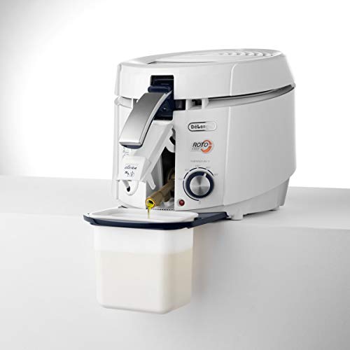 De'Longhi RotoFry F38436.W Roto-Fritteuse, 1,2 kg Fassungsvermögen, Easy Clean System, Antihaftbeschichtung, herausnehmbarer Frittierbehälter, Ölablauffunktion, 1800 Watt, Weiß - obrazek 5