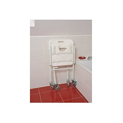 Duschhocker Duschstuhl Duschhocker Duschhocker Duschhocker Duschstuhl Duschstuhl Duschstuhl Duschstuhl Faltbarer Duschstuhl mit Rollen für einfachen Transport - obrazek 2