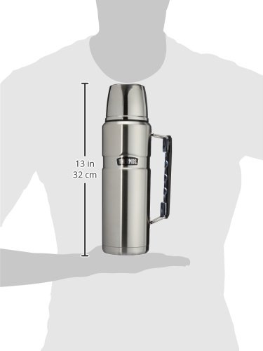THERMOS Thermosflasche Edelstahl Stainless King, Edelstahl mattiert 1,2L, Isolierflasche mit Trinkbecher 4003.205.120 spülmaschinenfest, Thermoskanne hält 24 Stunden heiß, 24 Stunden kalt, BPA-Free - obrazek 3